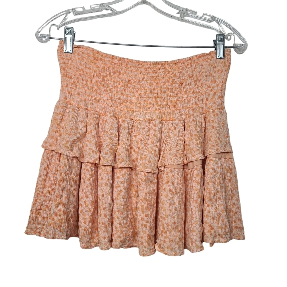 Talulah Smocked Polka Dot Skirt L